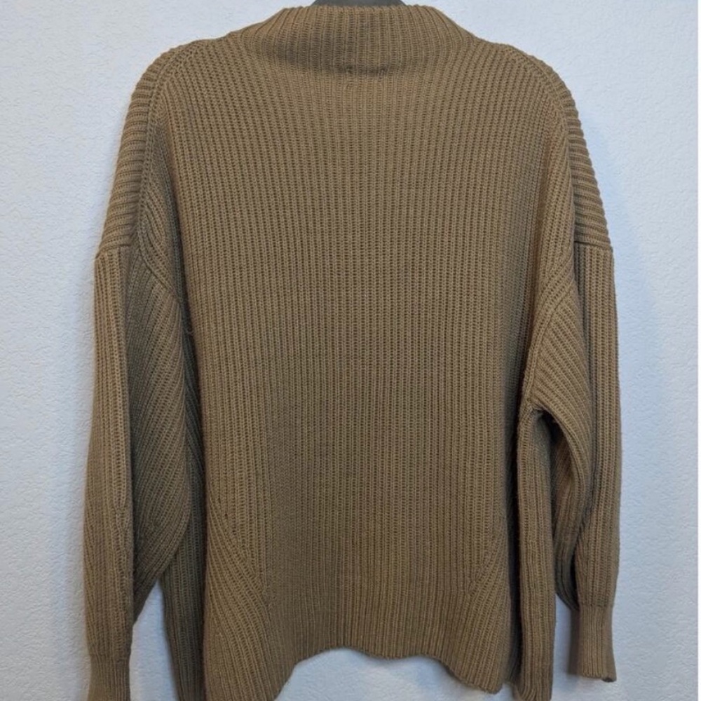 BKE Women's Size Large Ribbed Oversized Knit Pullover Sweater in Biscuit Beige